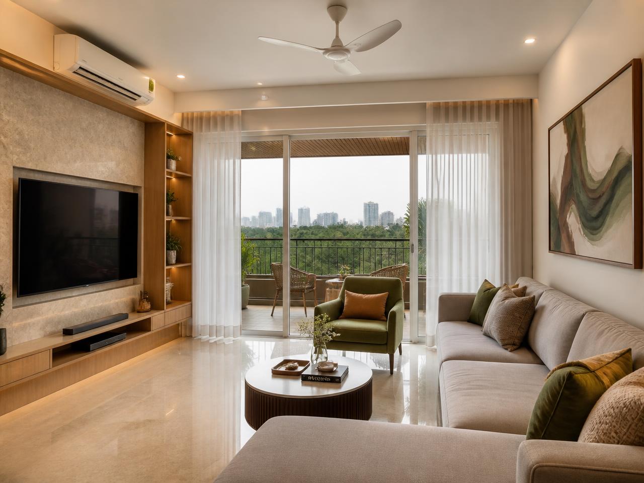 Sample apartment living room